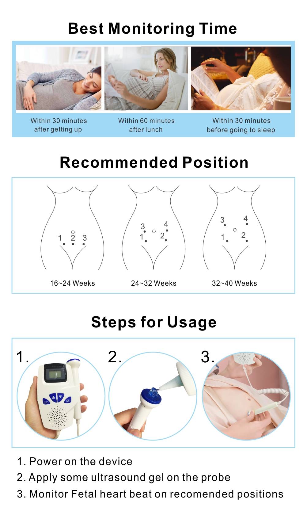 Acurio AF-706 TFT Pocket Fetal Doppler with CE CFDA ISO Approval