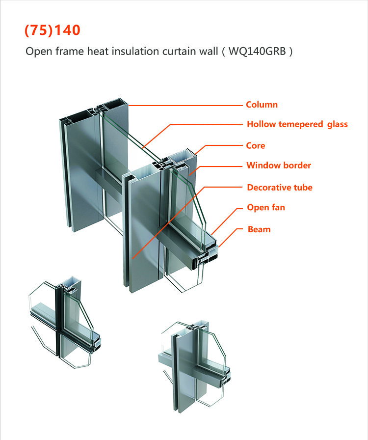 140GRB visible frame thermal insulation curtain wall series